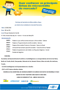 INSCRIÇÕES PELO TELEFONE 3656-4228 OU PELO EMAIL secdesenvolvimentoar@gmail.com
